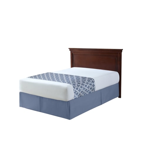 Beyond Impressions Poly Decorative Top Sheet, Blue Chain Link Printed Scarf, King 114x120 CS, White